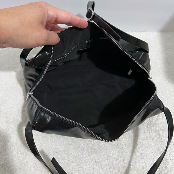 Zara Black Glossy Shoulder Bag - Picture 2 of 10